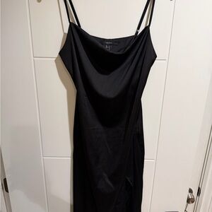 Forever 21 Black Midi Dress with Spaghetti Straps